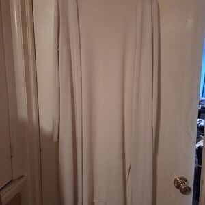 Elegant Cream Long Cardigan